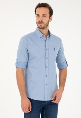 Erkek Saks Uzun Kollu Gömlek - 50283726025