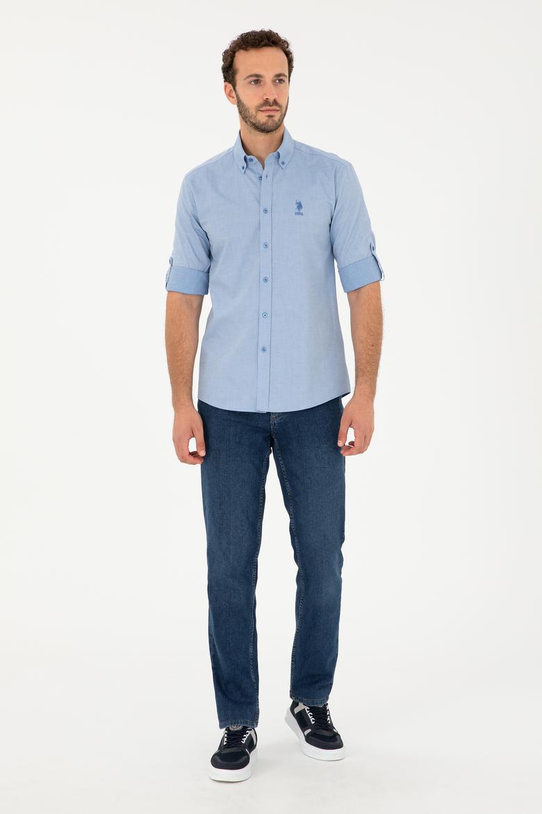 Erkek Saks Uzun Kollu Gömlek - 50283726025