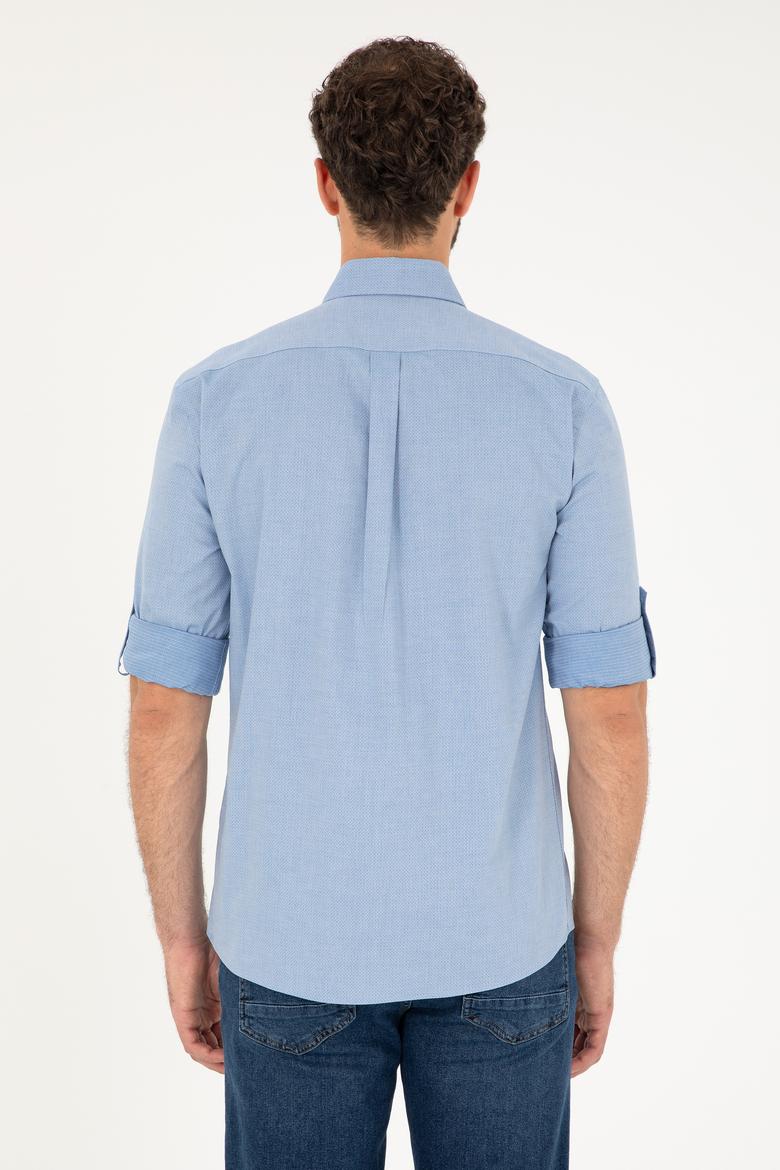 Erkek Saks Uzun Kollu Gömlek - 50283726025