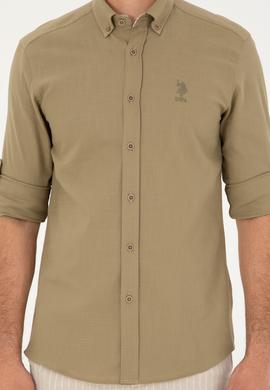 Erkek Haki Uzun Kollu Gömlek - 50283718010