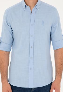 Erkek Açık Mavi Uzun Kollu Gömlek - 50283718009