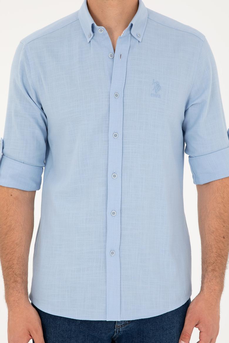 Erkek Açık Mavi Uzun Kollu Gömlek - 50283718009