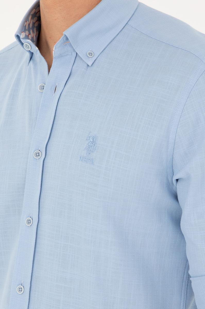 Erkek Açık Mavi Uzun Kollu Gömlek