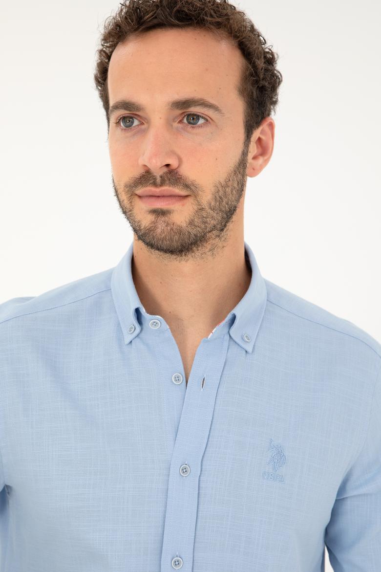Erkek Açık Mavi Uzun Kollu Gömlek - 50283718009