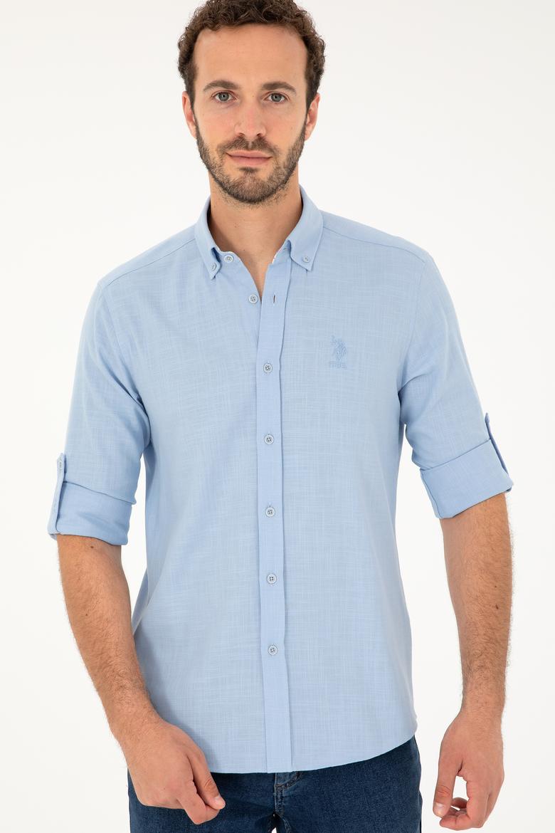 Erkek Açık Mavi Uzun Kollu Gömlek - 50283718009