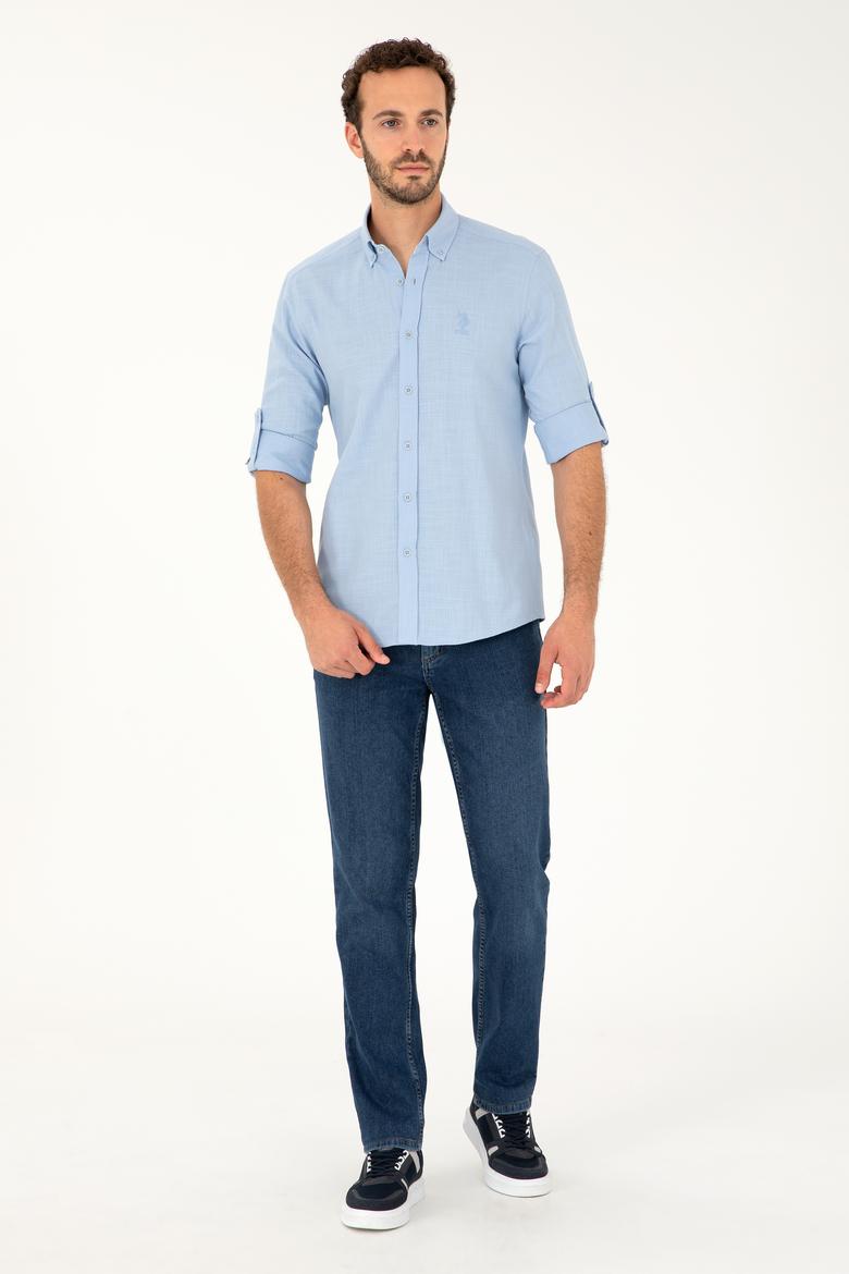 Erkek Açık Mavi Uzun Kollu Gömlek - 50283718009