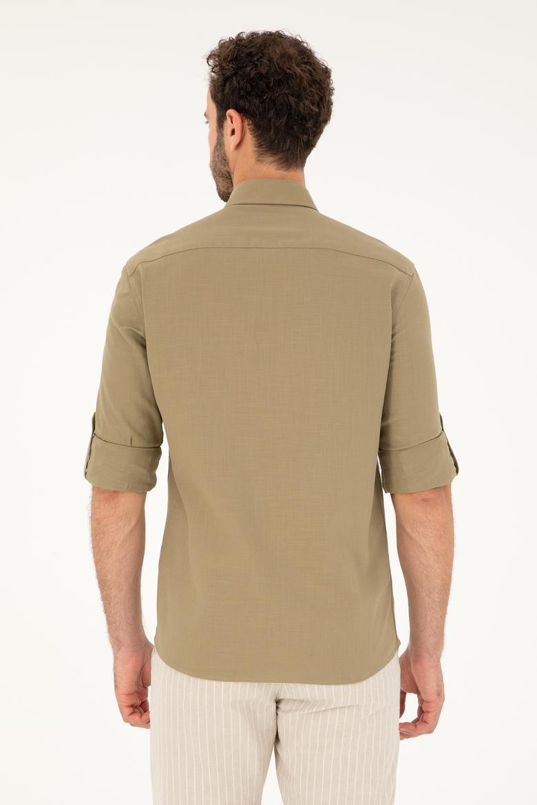 Erkek Haki Uzun Kollu Gömlek - 50283718010
