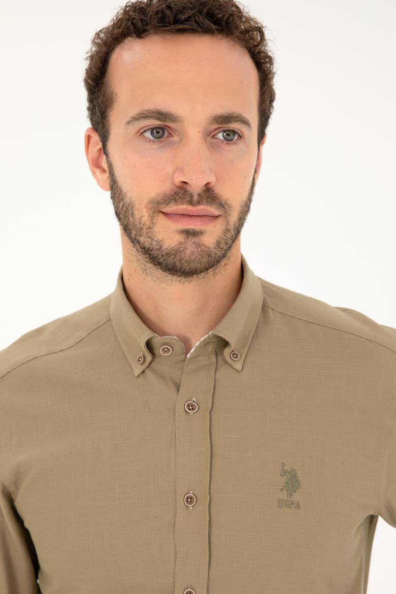 Erkek Haki Uzun Kollu Gömlek - 50283718010