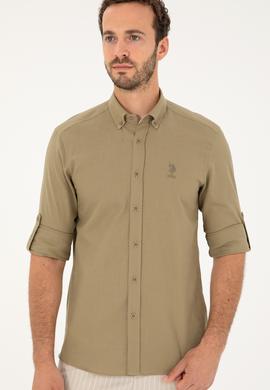 Erkek Haki Uzun Kollu Gömlek - 50283718010
