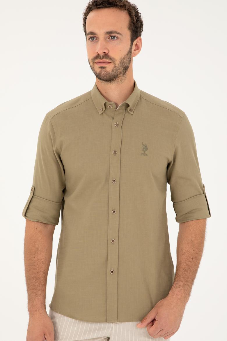 Erkek Haki Uzun Kollu Gömlek - 50283718010
