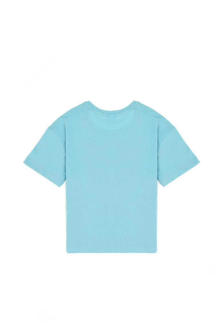 Kız Çocuk Mint Bisiklet Yaka Tişört - 50283278009