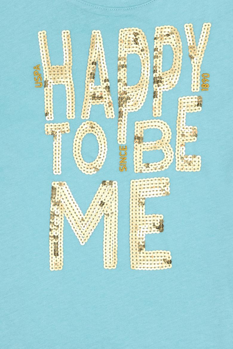 Kız Çocuk Mint Bisiklet Yaka Tişört - 50283278009