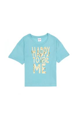 Kız Çocuk Mint Bisiklet Yaka Tişört - 50283278009