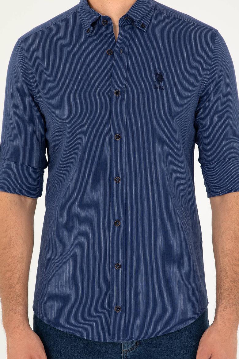 Erkek Lacivert Uzun Kollu Gömlek - 50283753006