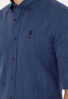 Erkek Lacivert Uzun Kollu Gömlek - 50283753006