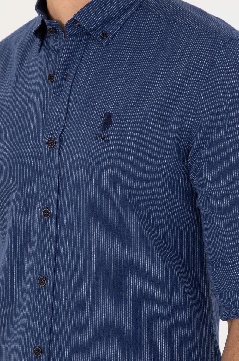 Erkek Lacivert Uzun Kollu Gömlek