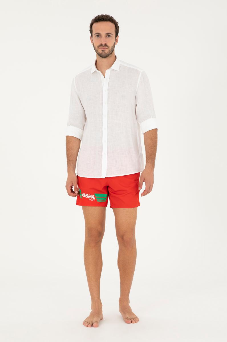 Erkek Kırmızı Deniz Şortu