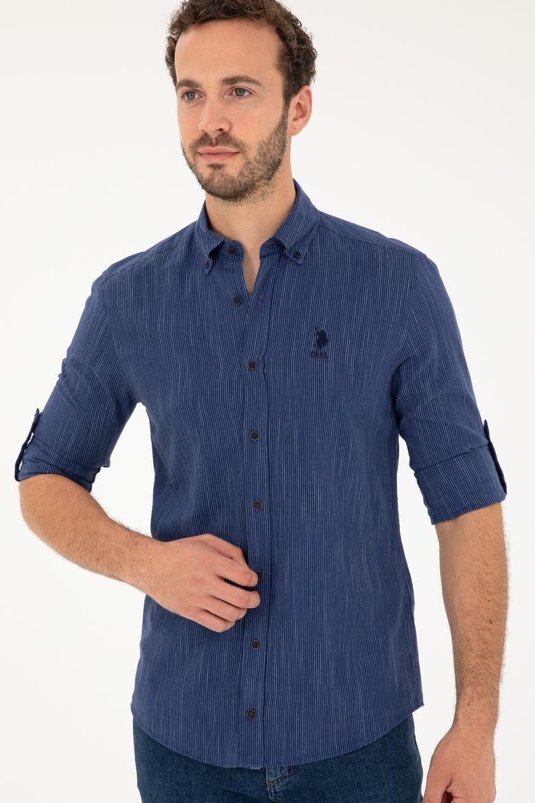Erkek Lacivert Uzun Kollu Gömlek - 50283753006