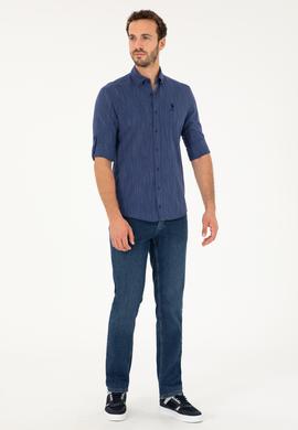 Erkek Lacivert Uzun Kollu Gömlek - 50283753006