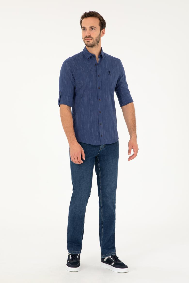 Erkek Lacivert Uzun Kollu Gömlek - 50283753006