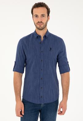 Erkek Lacivert Uzun Kollu Gömlek - 50283753006