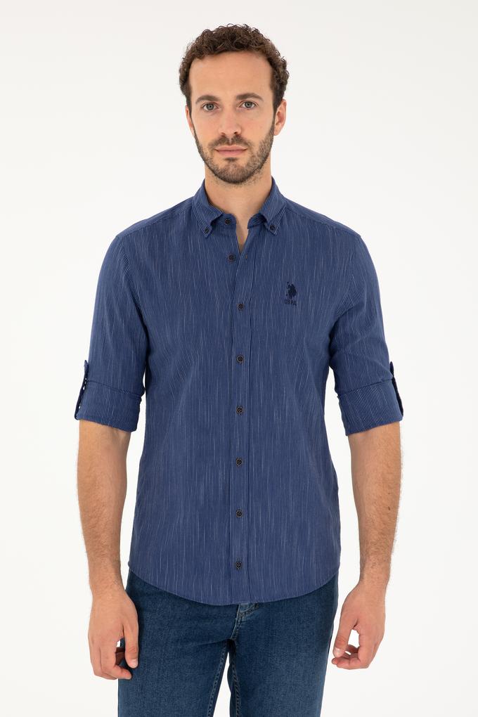 Erkek Lacivert Uzun Kollu Gömlek