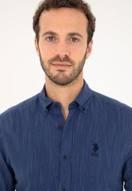 Erkek Lacivert Uzun Kollu Gömlek - 50283753006