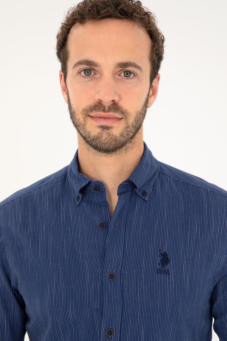 Erkek Lacivert Uzun Kollu Gömlek - 50283753006