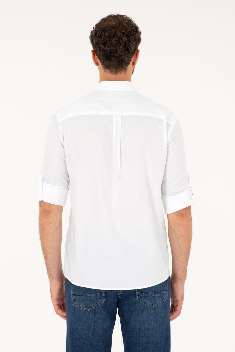 Erkek Beyaz Uzun Kollu Gömlek - 50284652013