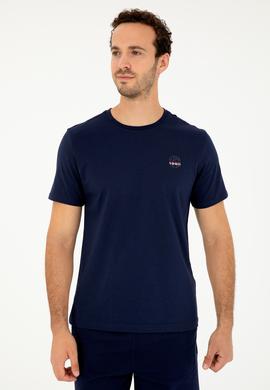 Erkek Regular Fit Bisiklet Yaka Lacivert Tişört - 50294329029