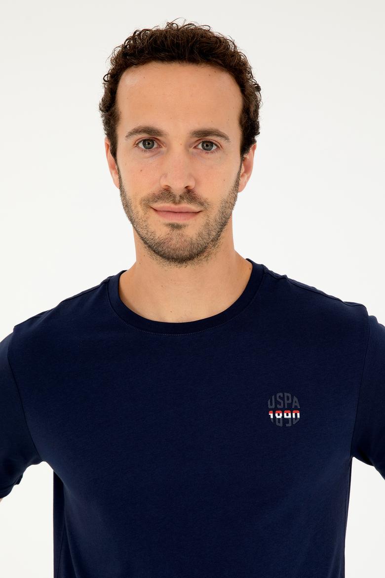 Erkek Regular Fit Bisiklet Yaka Lacivert Tişört - 50294329029