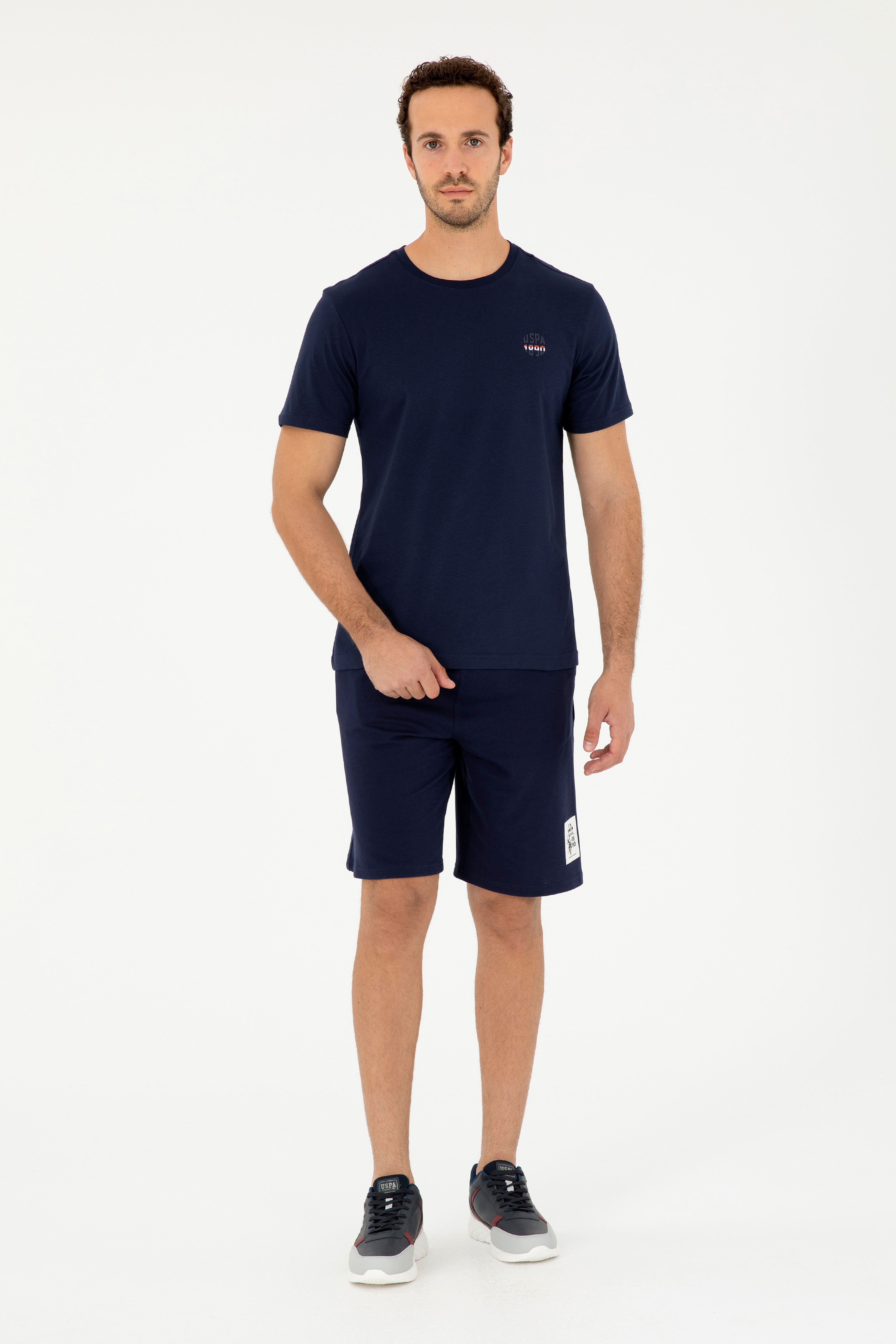 Erkek Regular Fit Bisiklet Yaka Lacivert Tişört - Image 4