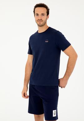 Erkek Regular Fit Bisiklet Yaka Lacivert Tişört - 50294329029