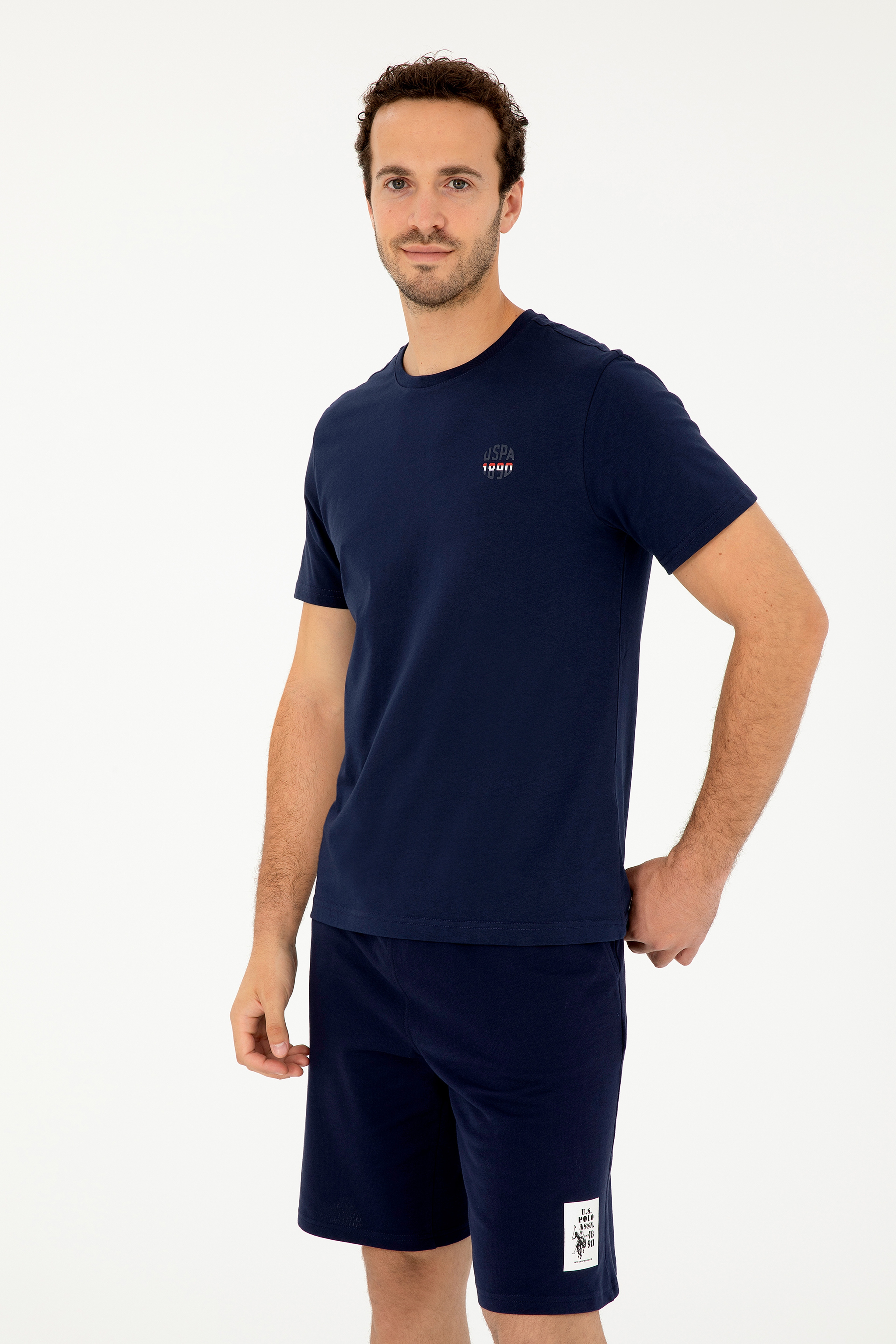 Erkek Regular Fit Bisiklet Yaka Lacivert Tişört - Image 1