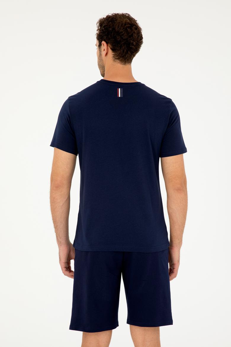 Erkek Regular Fit Bisiklet Yaka Lacivert Tişört - 50294329029