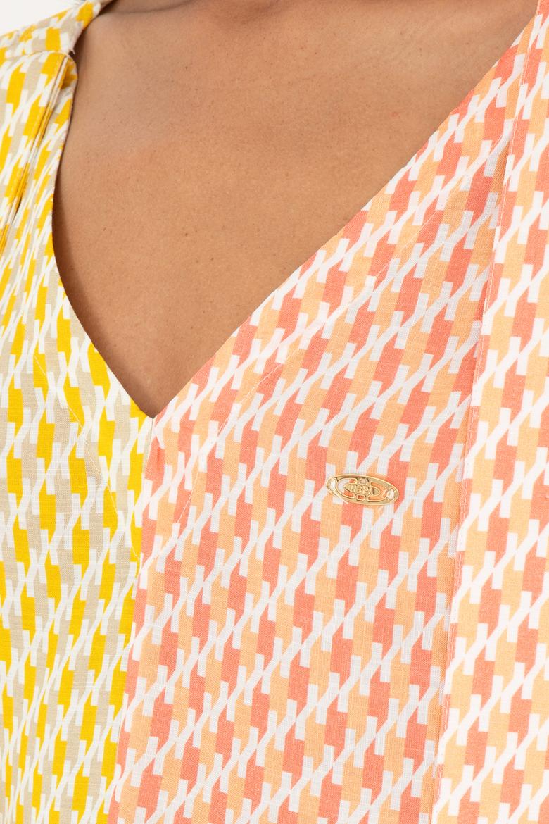 Kadın Safran Kısa Kollu Gömlek - 50283596004