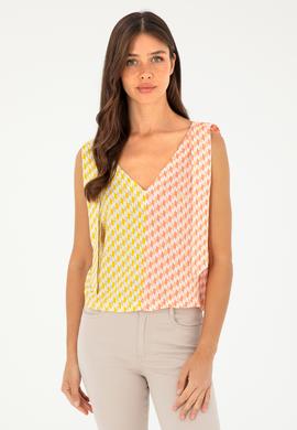 Kadın Safran Kısa Kollu Gömlek - 50283596004