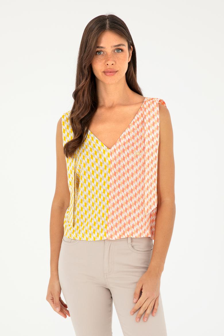 Kadın Safran Kısa Kollu Gömlek