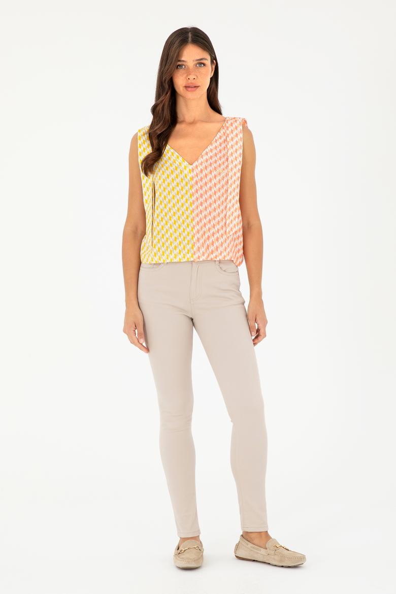 Kadın Safran Kısa Kollu Gömlek - 50283596004