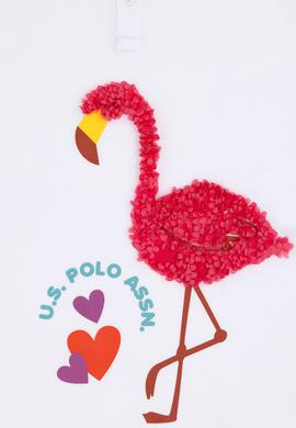 Kız Çocuk Beyaz Polo Yaka Kısa Kollu Örme Elbise - 50283331020