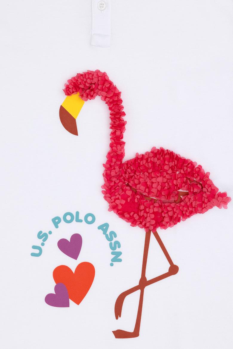 Kız Çocuk Beyaz Polo Yaka Kısa Kollu Örme Elbise - 50283331020