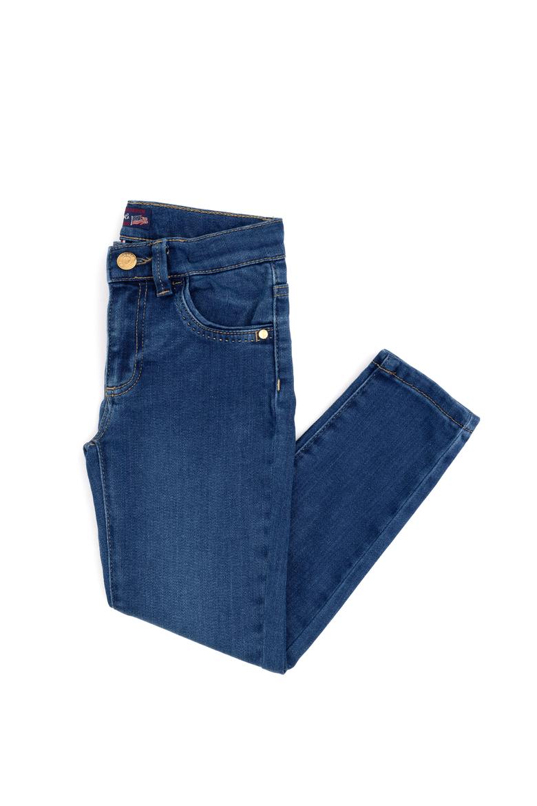 Kız Çocuk Koyu Mavi Jean Pantolon - 50283884001