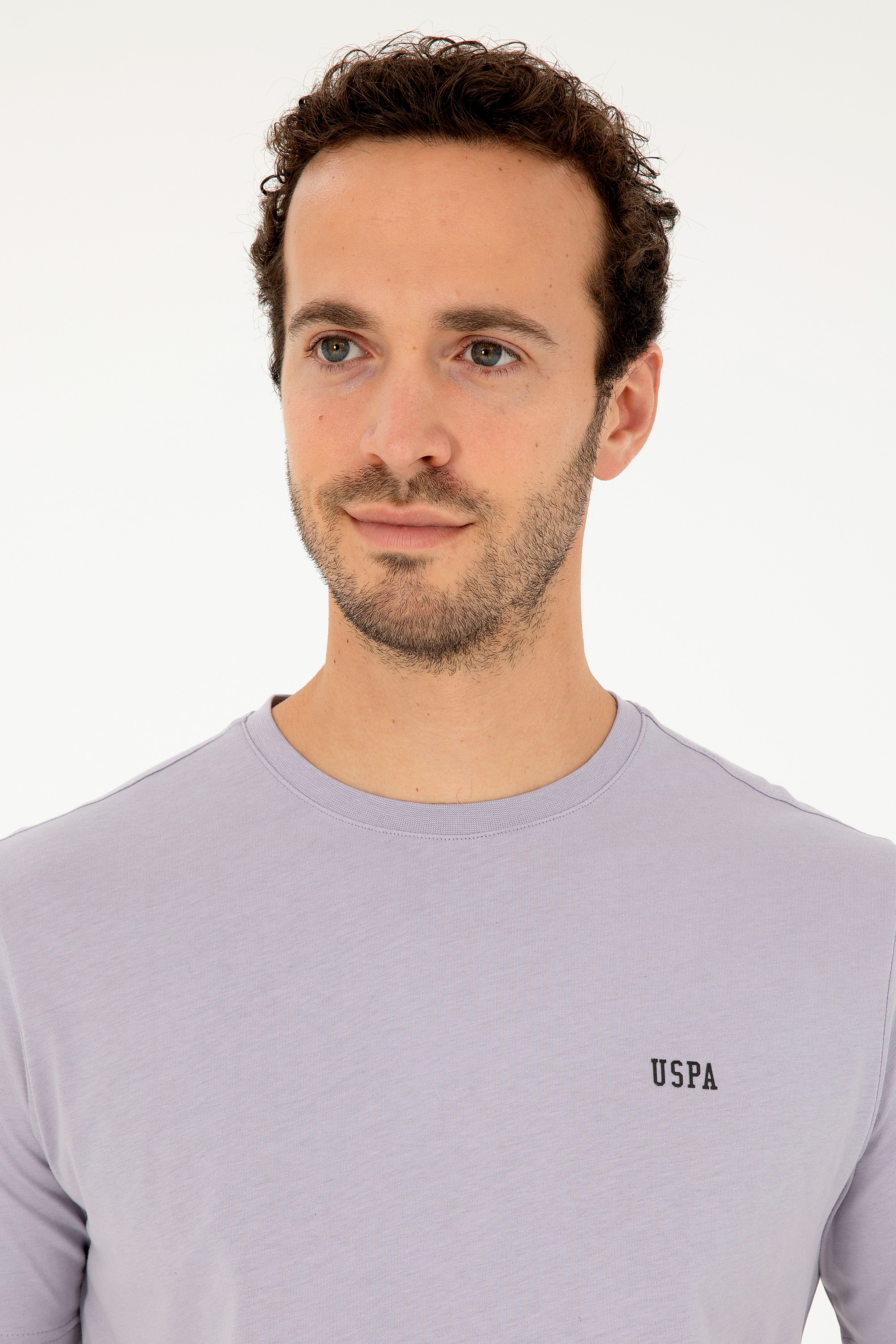 Erkek Regular Fit Bisiklet Yaka Gri Basic Tişört