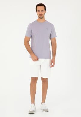 Erkek Regular Fit Bisiklet Yaka Gri Basic Tişört - 50284640214