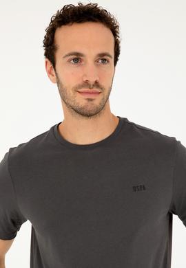 Erkek Antrasit Basic Tişört - 50284640226
