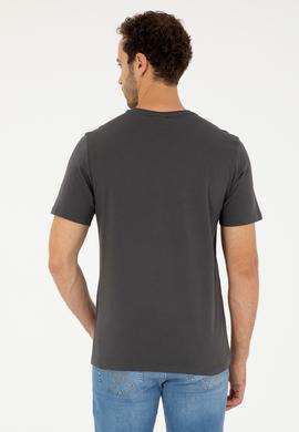 Erkek Antrasit Basic Tişört - 50284640226