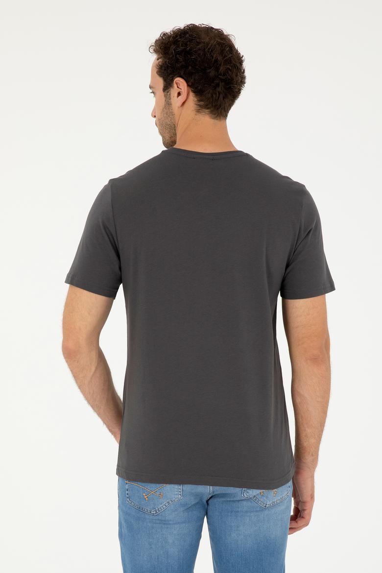 Erkek Antrasit Basic Tişört - 50284640226