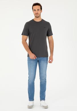 Erkek Antrasit Basic Tişört - 50284640226