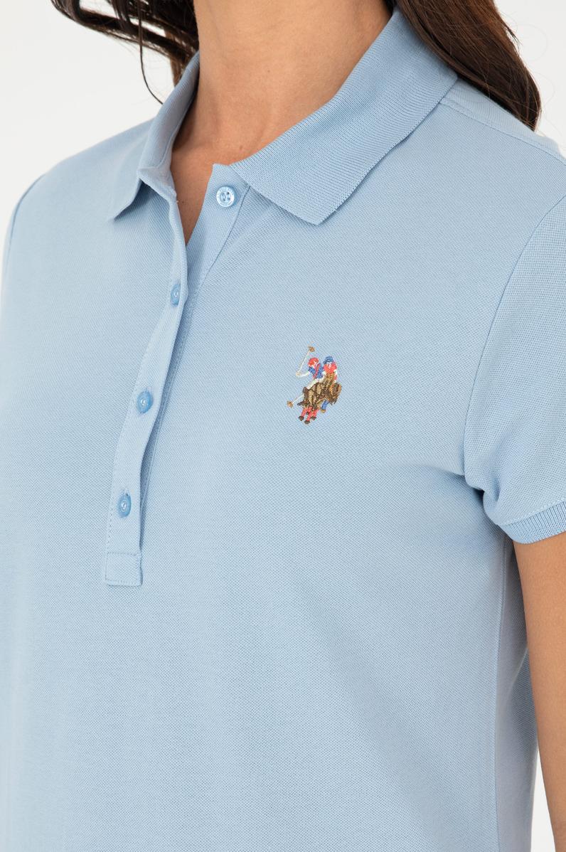 Kadın Açık Mavi Polo Yaka Tişört