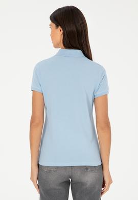 Kadın Açık Mavi Polo Yaka Tişört - 50280067063